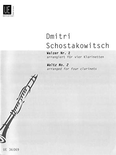 Walzer Nr. 2 aus „Suite für Varieté-Orchester“ für 4 Klarinetten (3 Klarinetten in B, Bassklarinette in B): 4 Klarinetten (3 Klarinetten in B, Bassklarinette in B). Partitur und Stimmen.