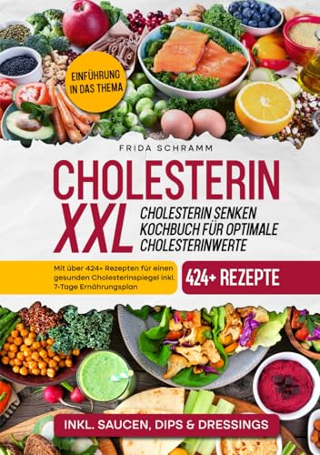 Cholesterin XXL - Cholesterin senken Kochbuch für optimale Cholesterinwerte: Mit über 424+ Rezepten für einen gesunden Cholesterinspiegel inkl. 7-Tage Ernährungsplan von Independently published