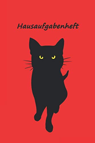 Hausaufgabenheft: für clevere mit schwarzer Katze (Rot), zum Eintragen von Hausaufgaben, Notizen für 52 Wochen. Schulplaner, Stundenplan, Schulnoten Übersicht, Terminplaner für Klassenarbeiten