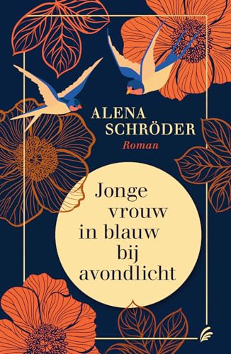 Jonge vrouw in blauw bij avondlicht