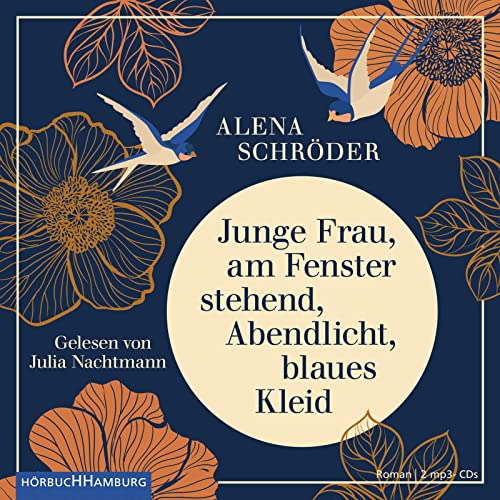 Junge Frau, am Fenster stehend, Abendlicht, blaues Kleid: 2 CDs