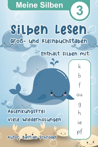 Meine Silben 3 - Silben Lesen mit Groß- und Kleinbuchstaben: Lesen Lernen für Schulanfänger und 1. Klasse, Konzentration, Ablenkungsfrei (Meine Silben Lesen Lernen, Band 3)