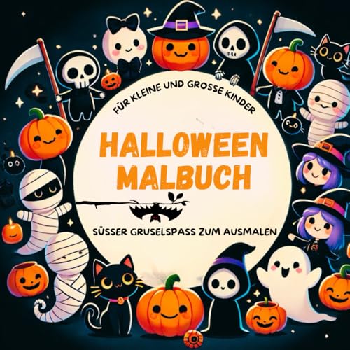 Halloween Malbuch - süßer Gruselspaß zum Ausmalen: 64 Seiten mit Halloween-Motiven: Von einfachen Bildern bis zu detailreichen Kunstwerken – für kleine & große Kinder von Independently published