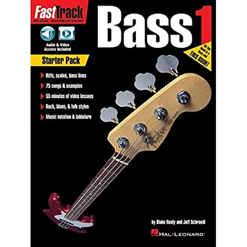 FastTrack Bass Method: Starter Pack (Book/Online Audio & Video) (Fast Track Music Instruction): Includes Book 1 with Online Audio and Video
