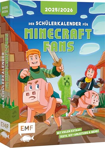 Der Schülerkalender für Minecraft-Fans 2025/2026: Das School-Guidebook mit vielen Extras: Hacks, DIY-Anleitung für eine cooles Schwert und vieles mehr! von Edition Michael Fischer / EMF Verlag