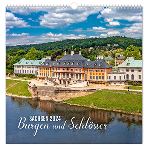 Kalender Burgen und Schlösser Sachsen 2024 | 30 x 30 cm | weißes Kalendarium