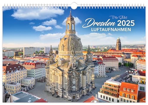 Kalender Dresden Luftaufnahmen 2025: | 45 x 30 cm | schwarzes Kalendarium