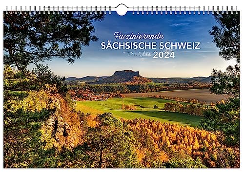 Kalender Faszinierende Sächsische Schweiz 2024: XXL | 60 x 40 cm | schwarzes Kalendarium