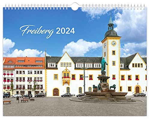 Kalender Freiberg 2024: | 40 x 30 cm | weißes Kalendarium von K4Verlag