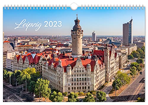 Kalender Leipzig 2023: | 30 x 20 cm | weißes Kalendarium von K4Verlag