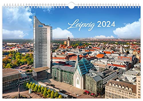 Kalender Leipzig 2024 | 45 x 30 cm | weißes Kalendarium von K4Verlag