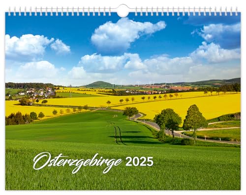 Kalender Osterzgebirge 2025: | 40 x 30 cm | weißes Kalendarium von K4Verlag
