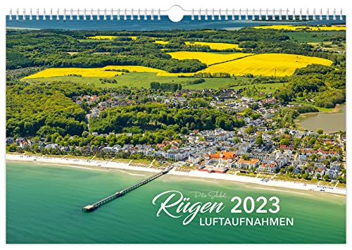 Kalender Rügen Luftaufnahmen 2023: | 45 x 30 cm | weißes Kalendarium von K4Verlag