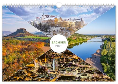Kalender Sachsen 2026: | 30 x 20 cm | weißes Kalendarium Kalender Sachsen 2026: | 30 x 20 cm | weißes Kalendarium von K4Verlag