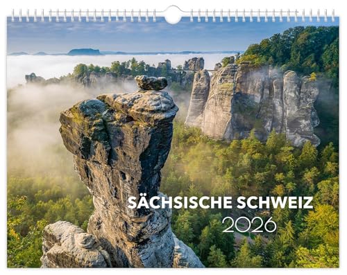 Kalender Sächsische Schweiz 2026: | 40 x 30 cm | schwarzes Kalendarium Kalender Sächsische Schweiz 2026: | 40 x 30 cm | schwarzes Kalendarium von K4Verlag