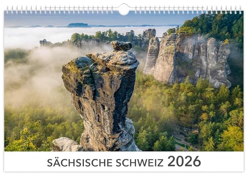 Kalender Sächsische Schweiz 2026: | 45 x 30 cm | weißes Kalendarium Kalender Sächsische Schweiz 2026: | 45 x 30 cm | weißes Kalendarium von K4Verlag