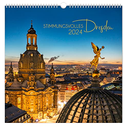 Kalender Stimmungsvolles Dresden 2024 | 30 x 30 cm | schwarzes Kalendarium von K4Verlag