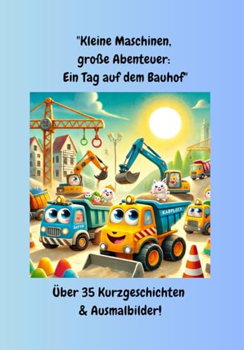 "Kleine Maschinen, große Abenteuer: Ein Tag auf dem Bauhof": Über 35 Abenteuerliche Geschichten und kreative Ausmalbilder für kleine Baumaschinen-fans! von Independently published
