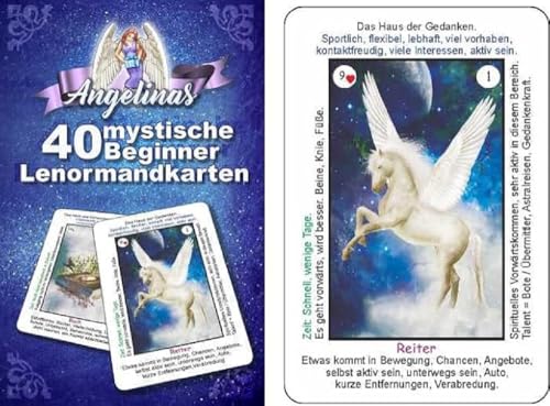 Angelinas 40 mystische Beginner - Lenormandkarten + 9 Tauschkarten in der dritten Neuauflage