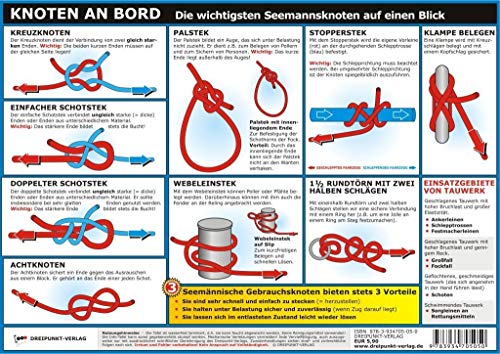 Knoten an Bord: Die wichtigsten Seemannsknoten auf einen Blick von Dreipunkt Verlag