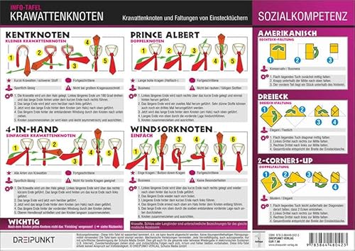 Krawattenknoten: Krawattenknoten und Faltungen für Einstecktücher.