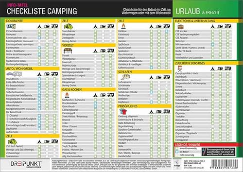 Checkliste Camping: Checklisten für den Urlaub im Zelt, im Wohnwagen oder mit dem Wohnmobil von Schulze Media