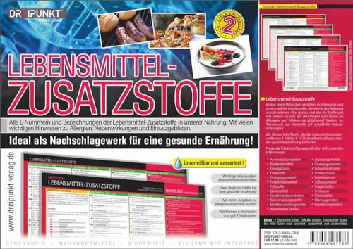 Info-Tafel-Set Lebensmittel-Zusatzstoffe: Alle E-Nummern und Bezeichnungen der Lebensmittel-Zusatzstoffe in unserer Nahrung. Info-Tafel-Set Lebensmittel-Zusatzstoffe: Alle E-Nummern und Bezeichnungen der Lebensmittel-Zusatzstoffe in unserer Nahrung.