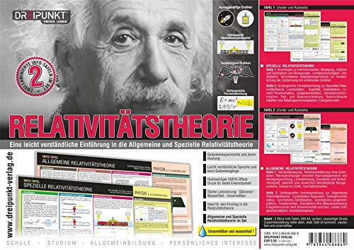 Info-Tafel-Set Relativitätstheorie: Zwei Info-Tafeln zur Allgemeinen und zur Speziellen Relativitätstheorie im Set von Dreipunkt Verlag