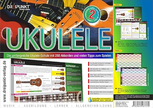 Info-Tafel-Set Ukulele: Die umfangreiche Ukulele-Schule mit 288 Akkorden und vielen Tipps zum Spielen von Schulze Media