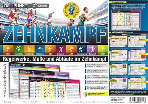 Info-Tafel-Set Zehnkampf: Neun Leichtathletik-Info-Tafeln in einem günstigen Set. von Schulze Media