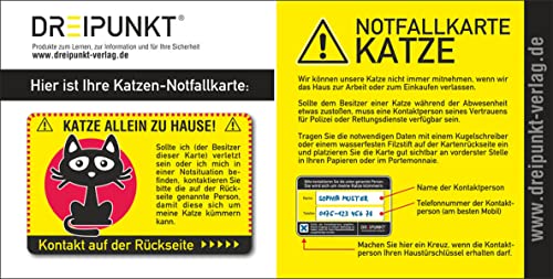 Notfallkarte 'Katze': PVC-Karte im Scheckkartenformat für die Brieftasche von Dreipunkt Verlag