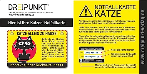 Notfallkarte 'Katze': PVC-Karte im Scheckkartenformat für die Brieftasche