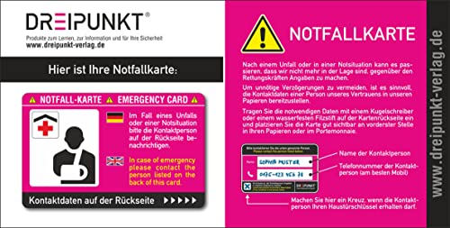 Notfallkarte: PVC-Karte im Scheckkartenformat für die Brieftasche von Dreipunkt Verlag