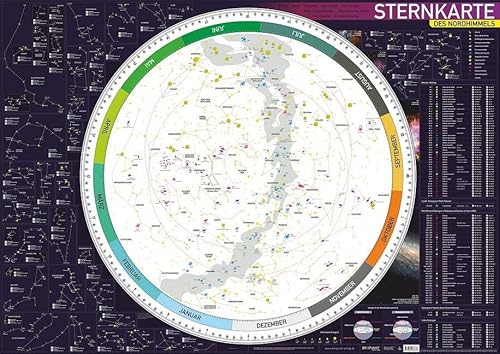 STERNKARTE des Nordhimmels: Große und übersichtliche Sternkarte des Nordhimmels im Format DIN A0 (ca. 118 x 84cm).