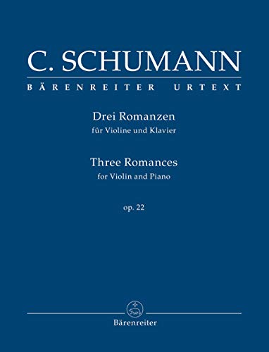 Drei Romanzen für Violine und Klavier op. 22. Spielpartitur, Stimmen (2), Urtextausgabe. BÄRENREITER URTEXT