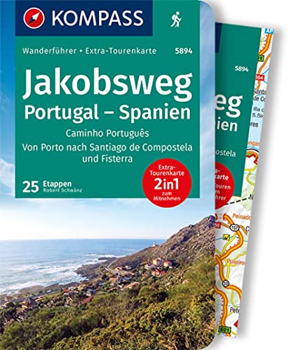 KOMPASS Wanderführer Jakobsweg Portugal Spanien, 60 Touren mit Extra-Tourenkarte: GPS-Daten zum Download