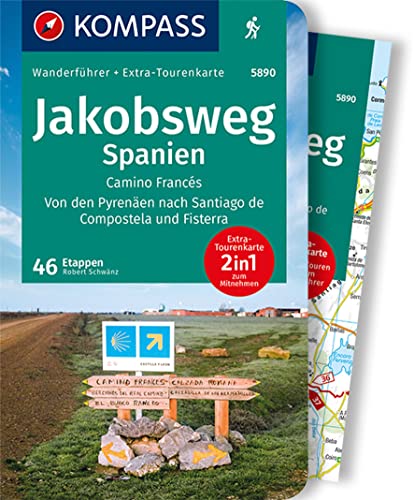 KOMPASS Wanderführer Jakobsweg Spanien, 60 Touren: mit Extra-Tourenkarte Maßstab 1:50.000, GPX-Daten zum Download