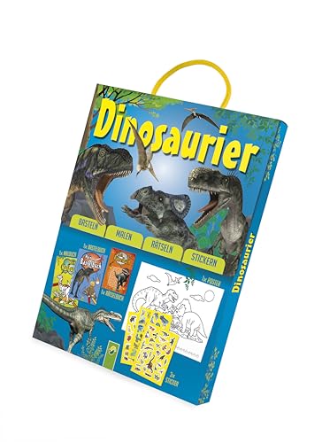 Dinosaurier Spaß-Set: Set mit Malbuch, Bastelbuch, Rätselbuch und Stickern von Schwager & Steinlein Verlag GmbH