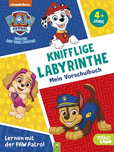 Lernen mit der PAW Patrol: Knifflige Labyrinthe. Mein Vorschulbuch: Übungsheft für Kita und Vorschule. Für Kinder ab 4 Jahren von Schwager & Steinlein Verlag GmbH