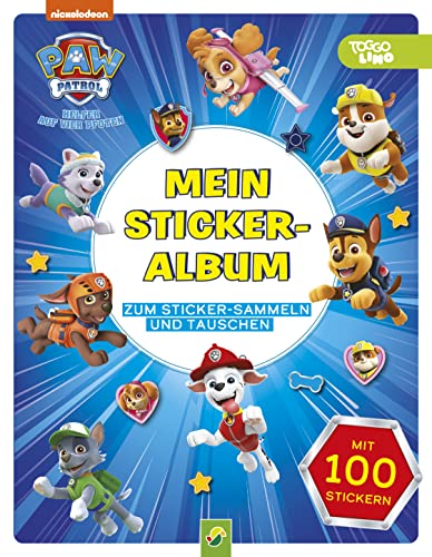 PAW Patrol Mein Stickeralbum mit 100 Stickern: 24 leere beschichtete Seiten für das einfache Ablösen und Tauschen deiner Stickersammlung | Ab 3 Jahren von Schwager & Steinlein Verlag GmbH