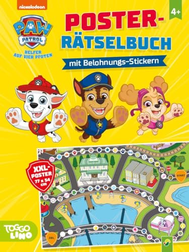PAW Patrol Poster-Rätselbuch mit Belohnungs-Stickern: Vielseitige Kinderbeschäftigung mit Rätseln, Stickern und großem XXL-Poster von der Abenteuerbucht. Für Kinder ab 4 Jahren PAW Patrol Poster-Rätselbuch mit Belohnungs-Stickern: Vielseitige Kinderbeschäftigung mit Rätseln, Stickern und großem XXL-Poster von der Abenteuerbucht. Für Kinder ab 4 Jahren