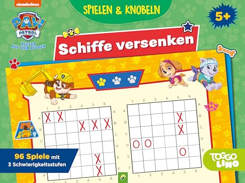 PAW Patrol Schiffe versenken | Spieleblock: Spieleblock perfekt geeignet für zu Hause und unterwegs als Familienspiel oder Geburtstagsgeschenk | für Kinder ab 5 Jahren