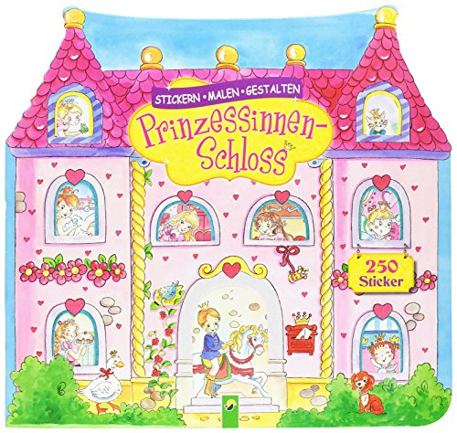 Prinzessinnenschloss - Stickern, Malen, Gestalten: Mit 250 Stickern für Kinder ab 3 Jahren. Mit traumhafte Ausmalmotiven und bunte Aufklebern