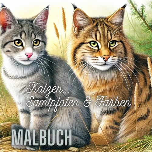Katzen... Samtpfoten & Farben: "Katzen... Samtpfoten & Farben – 100+ 15 Zusätzlich realistische Katzenzeichnungen zum Ausmalen und Meistern von Farbverläufen!" von Independently published