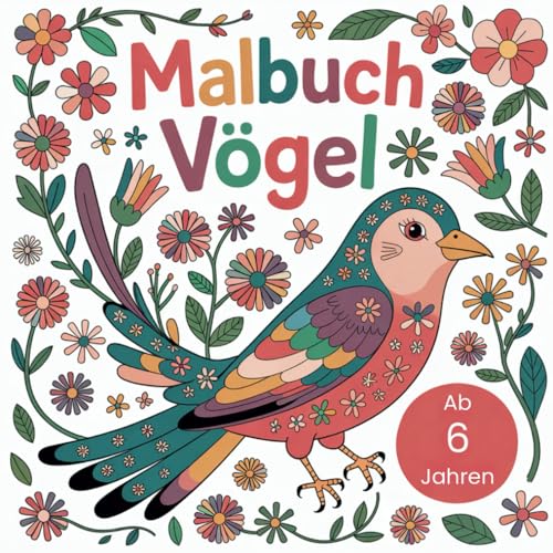 Malbuch Vögel für kleine Künstler ab 6 Jahren mit 50 zauberhaften Ausmalbildern von Independently published