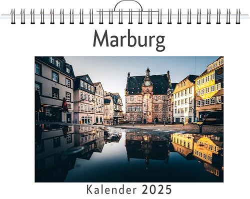 Marburg - (Wandkalender 2025, Kalender DIN A4 quer, Monatskalender im Querformat mit Kalendarium, das perfekte Geschenk) von FlipFlop