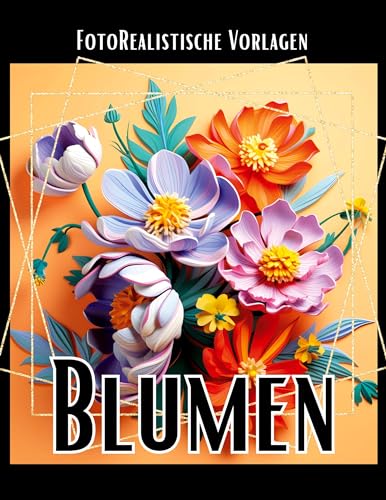 3D Blumen Malbuch „Black & White“: Das tolle 3D Blumen Malbuch mit wunderschönen Motiven auf schwarzem und weißem Hintergrund. Blumenmalbuch. (Black Midnight)