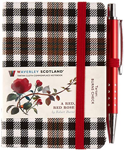 A Red, Red Rose Tartan Notebook (mini with pen) (Burns check tartan) (Waverley Scotland Tartan Cloth Commonplace Notebook, Band 79)