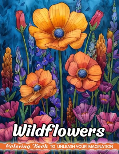 Wildflowers: Adults Coloring Books with Wildflowers for Stress Relief and Relaxation (Christmas Coloring Pages)