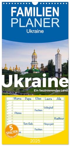 Familienplaner 2025 - Ukraine - Ein faszinierendes Land. mit 5 Spalten (Wandkalender, 21 cm x 45 cm), CALVENDO von CALVENDO